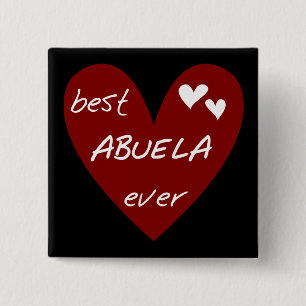 Rotes Herz beste Abuela überhaupt T-Shirts und Ges Button