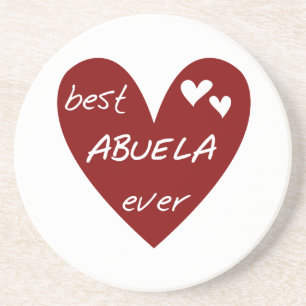 Rotes Herz beste Abuela überhaupt T-Shirts und Ges Sandstein Untersetzer