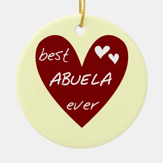 Rotes Herz beste Abuela überhaupt T - Shirts und Keramikornament (Vorne)