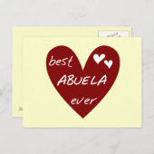 Rotes Herz beste Abuela überhaupt T - Shirts und Postkarte (Vorne/Hinten)