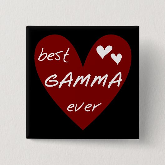 Rotes Herz-beste Gamma-überhaupt T-Shirts und Button (Vorderseite)