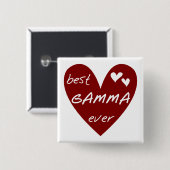 Rotes Herz-beste Gamma-überhaupt T-Shirts und Button (Vorne & Hinten)