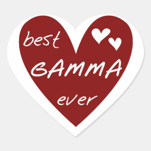 Rotes Herz-beste Gamma-überhaupt T-Shirts und Herz-Aufkleber