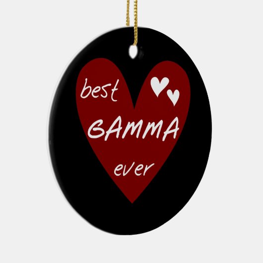 Rotes Herz-beste Gamma-überhaupt T-Shirts und Keramik Ornament (Rechts)