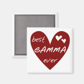 Rotes Herz-beste Gamma-überhaupt T-Shirts und Magnet (Vorderseite/Rückseite)