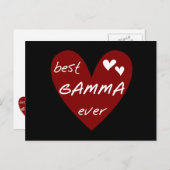 Rotes Herz-beste Gamma-überhaupt T-Shirts und Postkarte (Vorne/Hinten)