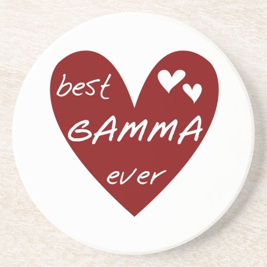 Rotes Herz-beste Gamma-überhaupt T-Shirts und Sandstein Untersetzer (Vorne)