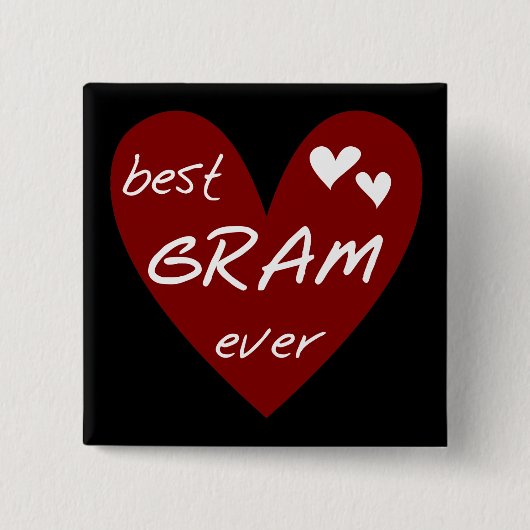 Rotes Herz-beste Gramm-überhaupt T-Shirts und Button (Vorderseite)