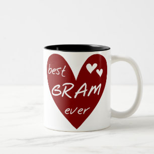 Rotes Herz-beste Gramm-überhaupt T-Shirts und Zweifarbige Tasse