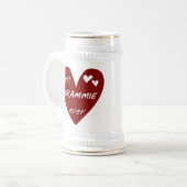 Rotes Herz beste Grammie überhaupt T - Shirts und Bierglas (Vorderseite Links)
