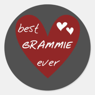Rotes Herz beste Grammie überhaupt T - Shirts und Runder Aufkleber