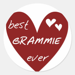 Rotes Herz beste Grammie überhaupt T - Shirts und Runder Aufkleber