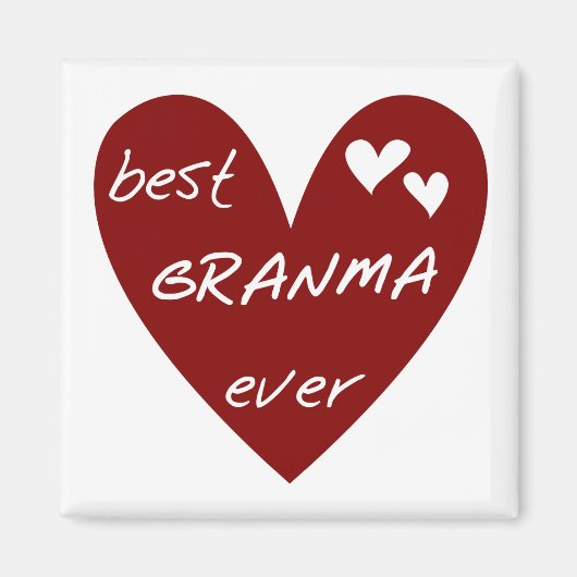 Rotes Herz beste Granma überhaupt T - Shirts und Magnet (Vorne)