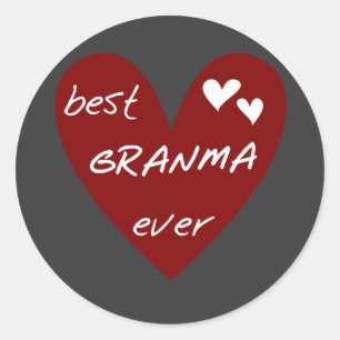 Rotes Herz beste Granma überhaupt T - Shirts und Runder Aufkleber