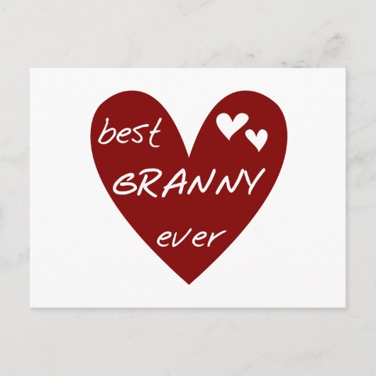 Rotes Herz Beste Granny Ever Hemden und Geschenke Postkarte (Vorderseite)