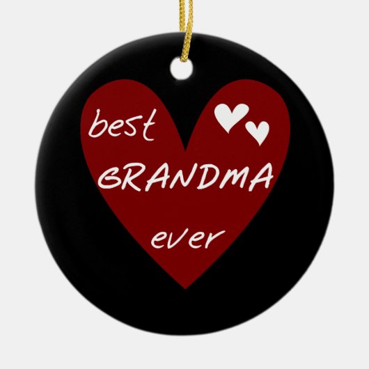 Rotes Herz-beste Großmutter-überhaupt T - Keramik Ornament (Vorne)