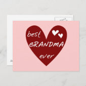 Rotes Herz-beste Großmutter-überhaupt T - Postkarte (Vorne/Hinten)