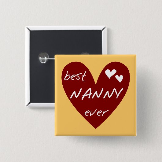 Rotes Herz-beste Kindermädchen-überhaupt T - Button (Vorne & Hinten)