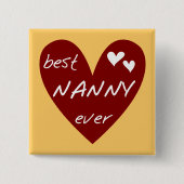 Rotes Herz-beste Kindermädchen-überhaupt T - Button (Vorderseite)