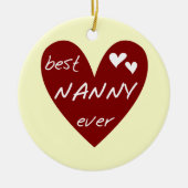 Rotes Herz-beste Kindermädchen-überhaupt T - Keramik Ornament (Vorne)