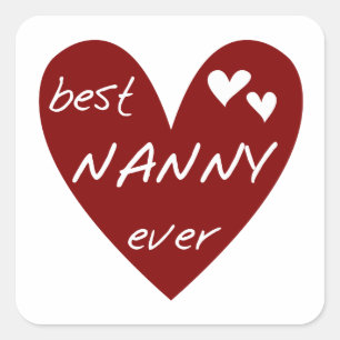 Rotes Herz-beste Kindermädchen-überhaupt T - Quadratischer Aufkleber