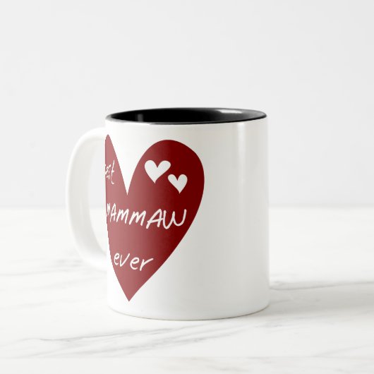 Rotes Herz beste Mammaw überhaupt Tasse (Vorderseite Links)