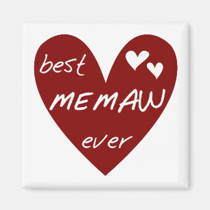 Rotes-Herz-Beste-Memaw-aller-Zeiten-T-Shirts und G Magnet