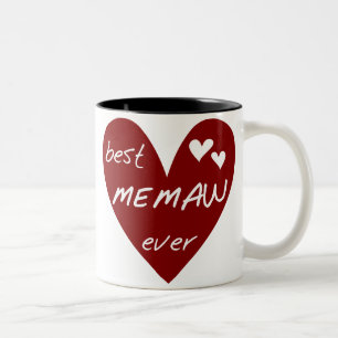 Rotes-Herz-Beste-Memaw-aller-Zeiten-T-Shirts und G Zweifarbige Tasse