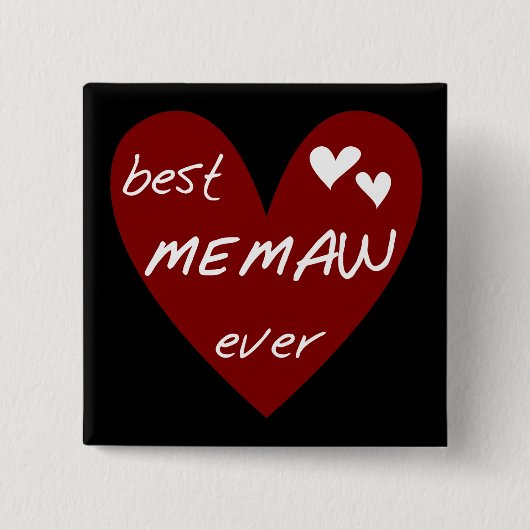 Rotes Herz beste Memaw überhaupt T - Shirts und Button (Vorderseite)
