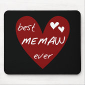 Rotes Herz beste Memaw überhaupt T-Shirts und Gesc Mousepad (Vorne)