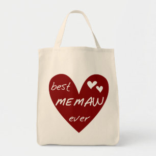 Rotes Herz beste Memaw überhaupt T-Shirts und Gesc Tragetasche