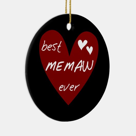 Rotes Herz beste Memaw überhaupt T-Shirts und Keramikornament (Rechts)