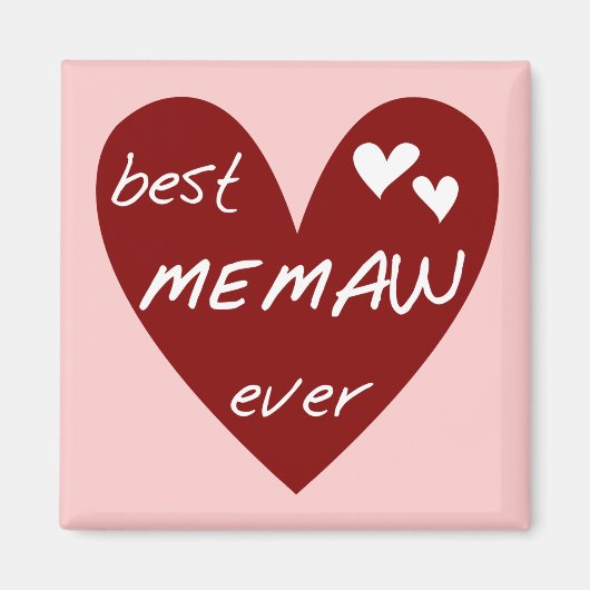 Rotes Herz beste Memaw überhaupt T - Shirts und Magnet (Vorne)