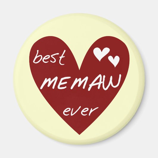 Rotes Herz beste Memaw überhaupt T-Shirts und Magnet (Vorne)