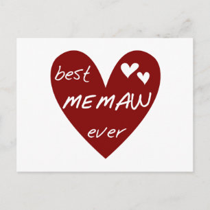 Rotes Herz beste Memaw überhaupt T-Shirts und Postkarte