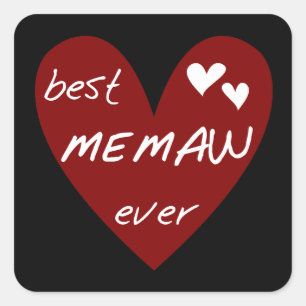 Rotes Herz beste Memaw überhaupt T-Shirts und Quadratischer Aufkleber