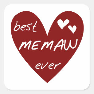 Rotes Herz beste Memaw überhaupt T-Shirts und Quadratischer Aufkleber