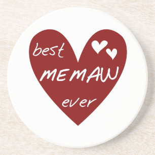 Rotes Herz beste Memaw überhaupt T - Shirts und Sandstein Untersetzer
