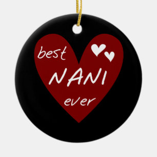 Rotes Herz beste Nani überhaupt T - Shirts und Keramik Ornament
