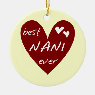 Rotes Herz beste Nani überhaupt T - Shirts und Keramikornament