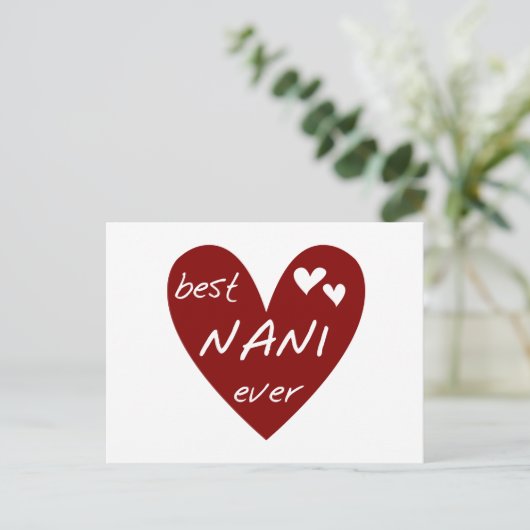 Rotes Herz beste Nani überhaupt T - Shirts und Postkarte (Stehend Vorderseite)