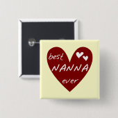 Rotes Herz beste Nanna überhaupt T-Shirts und Gesc Button (Vorne & Hinten)
