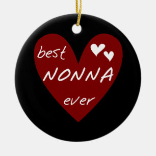Rotes Herz beste Nonna überhaupt T - Keramikornament