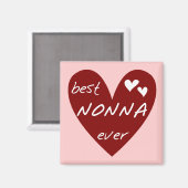 Rotes Herz beste Nonna überhaupt T-Shirts Geschenk Magnet (Vorderseite/Rückseite)