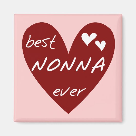 Rotes Herz beste Nonna überhaupt T-Shirts Geschenk Magnet (Vorne)