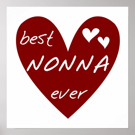 Rotes Herz beste Nonna überhaupt T-Shirts Geschenk Poster (Vorne)