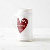 Rotes Herz beste Nonnie überhaupt T - Shirts und Bierglas (Vorderseite Links)