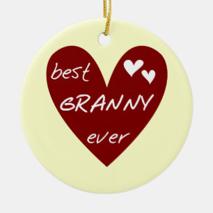 Rotes Herz-beste Oma-überhaupt T-Shirts und Keramik Ornament