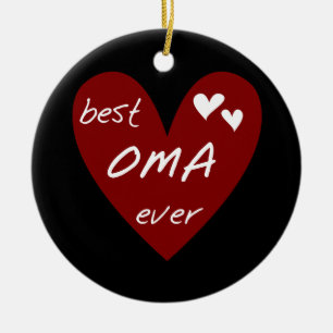 Rotes Herz beste Oma überhaupt T - Shirts und Keramik Ornament