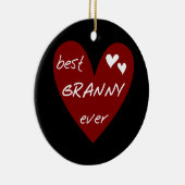 Rotes Herz-beste Oma-überhaupt T-Shirts und Keramikornament (Rechts)